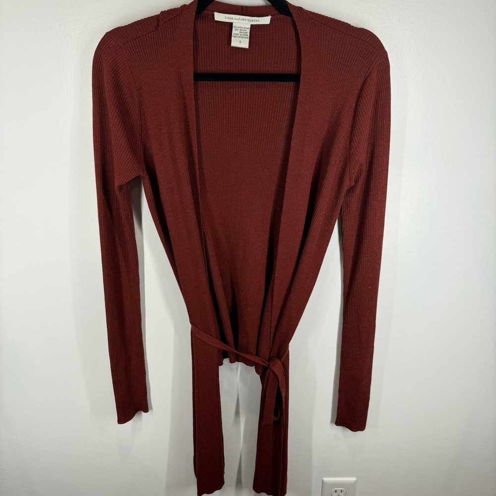 Diane Von Furstenberg Cardigan wool blend size small asymmetrical